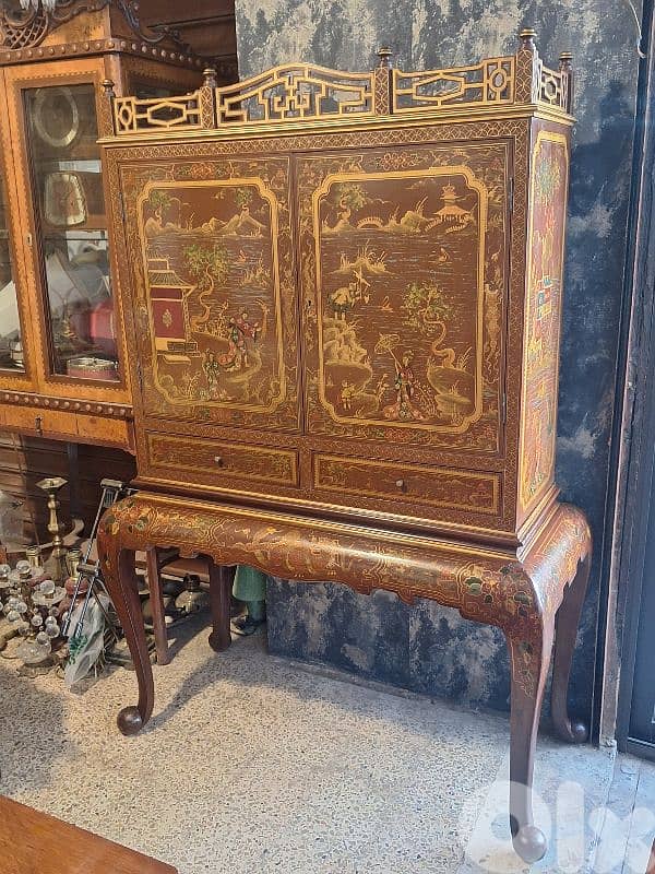 chinese red bar cabinet 1