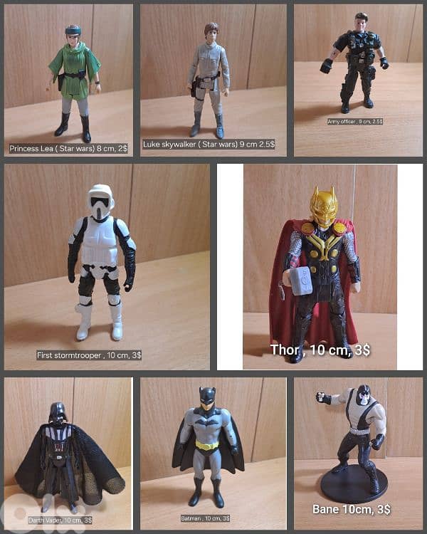 Superheroes figurine 30 cm. 15 and 10 cm , and Transformers big size 0
