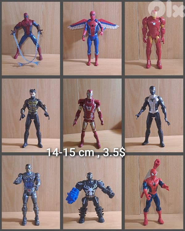 Superheroes figurine 30 cm. 15 and 10 cm , and Transformers big size 2