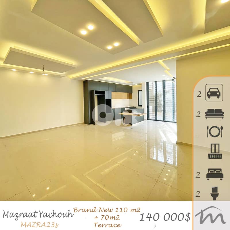 Mazraat Yashouh | Signature | Brand New Decorated 110m² + 70m² Terrace 0