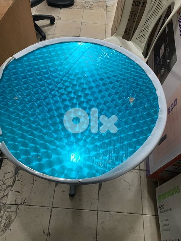 طاوله مستديره استانلس استيل كتير مرتبة جديده 3