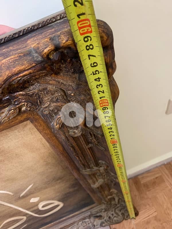 لوحة حجم كبير مع مجسم كتير مرتبه خشب معتق 90*150 سم 3