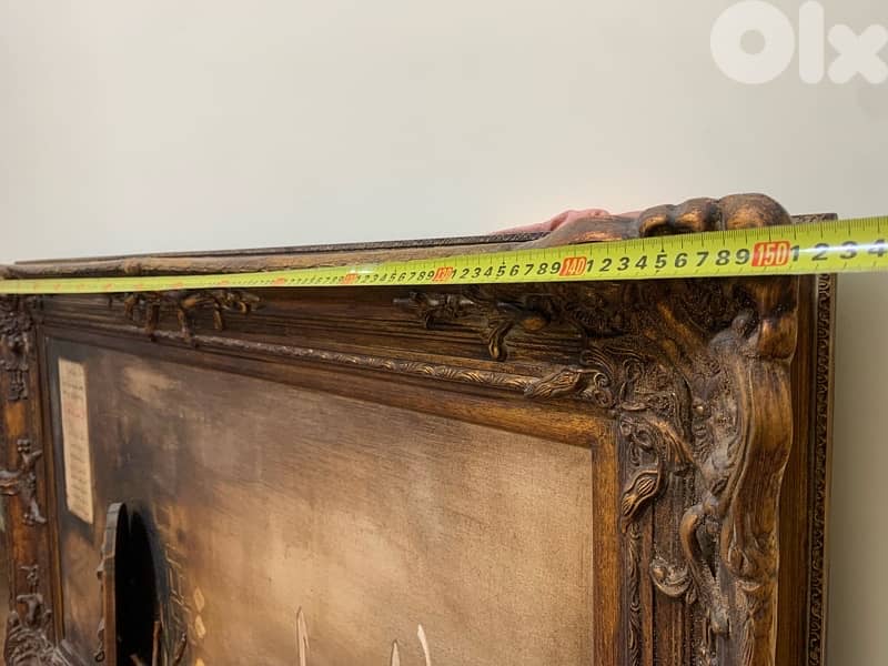 لوحة حجم كبير مع مجسم كتير مرتبه خشب معتق 90*150 سم 4