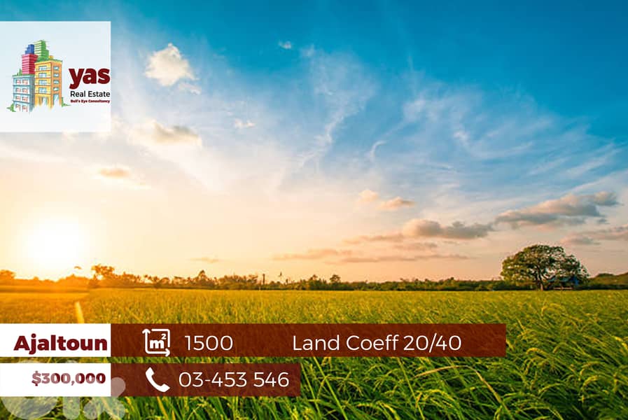 Ajaltoun 1500m2 |Coeff 20/40 | Residential Land | Classy Area | TYT 0