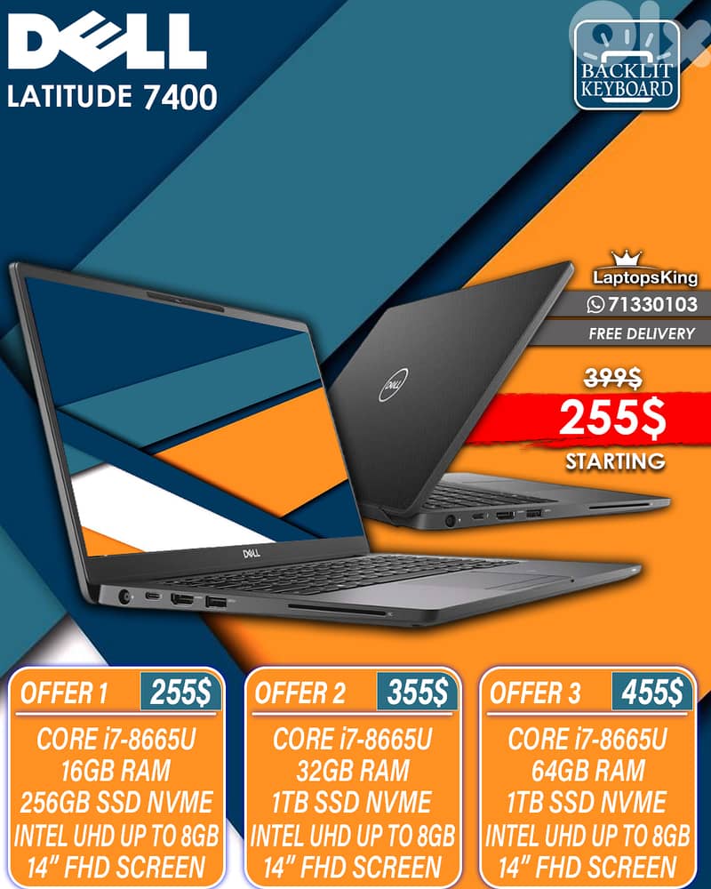 DELL LATITUDE 7400 CORE i7-8665U 14” FHD BUSSINESS LAPTOP 0