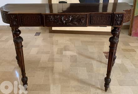 Antique Carved Wooden Console Table