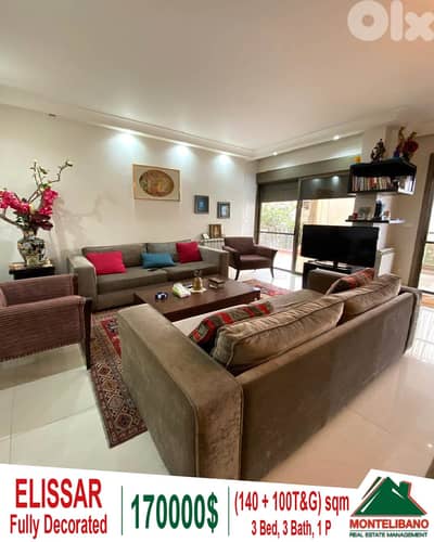 140 sqm Apartment For Sale in Elissar (إليسار)+100 sqm Terrace &Garden