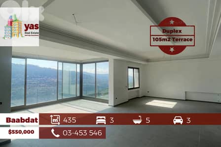 Baabdat 330m2 | 105m2 Terrace | New Duplex | Luxury | View | OH