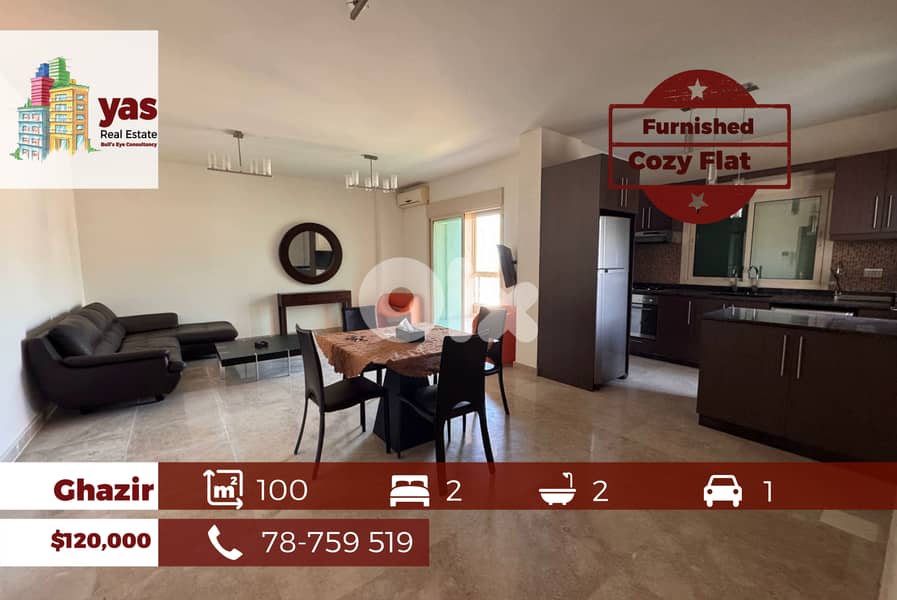 Ghazir 100m2 | Furnished Flat | Calm Area | Open View | IV 0