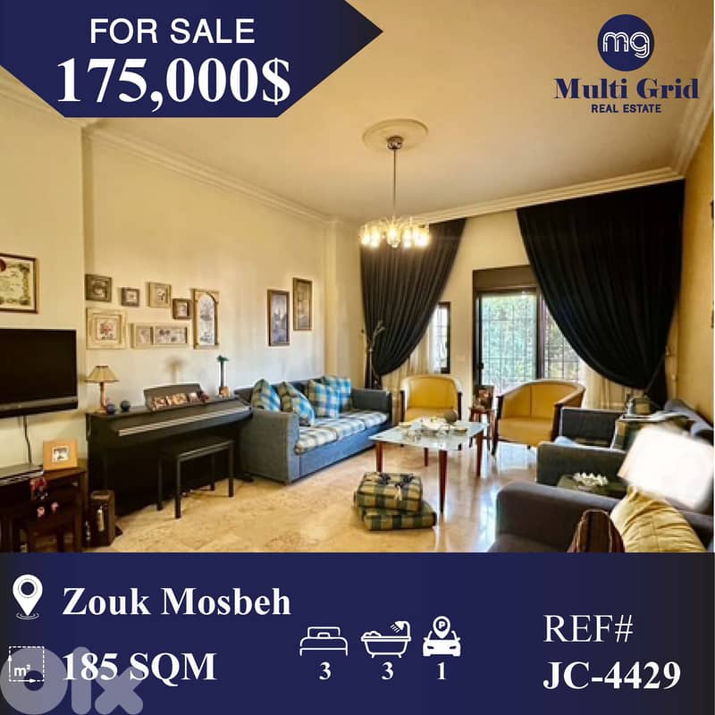 JC-4429 / Apartment for Sale in Zouk Mosbeh , شقة للبيع في زوق مصبح 0