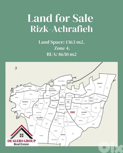 Prime Location Land for sale in Rizk - Achrafieh