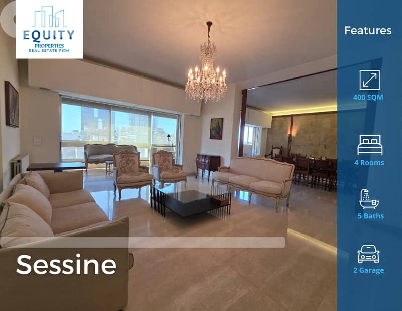 400 SQM Apartment For Sale In Sessine Achrafieh شقة للبيع #JZ208524 0