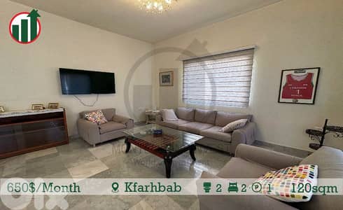 Fully Furnished Apartment For Rent In Kfarhbab!!!