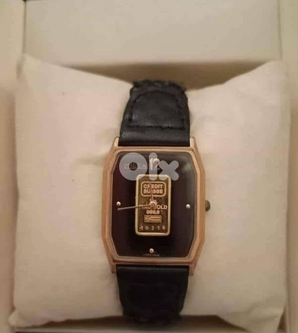 Milex Swiss collection watch with 1 grm Credit Suisse Gold 1980's. 0