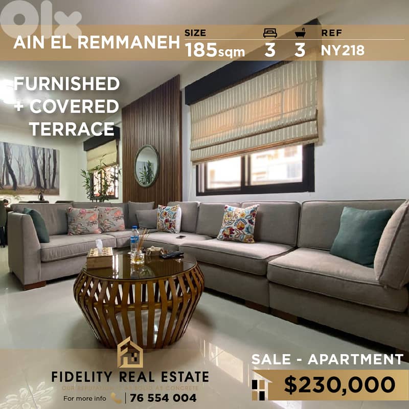 Apartment for sale in Ain El Remmaneh NY218 شقة للبيع في عين الرمانة 0