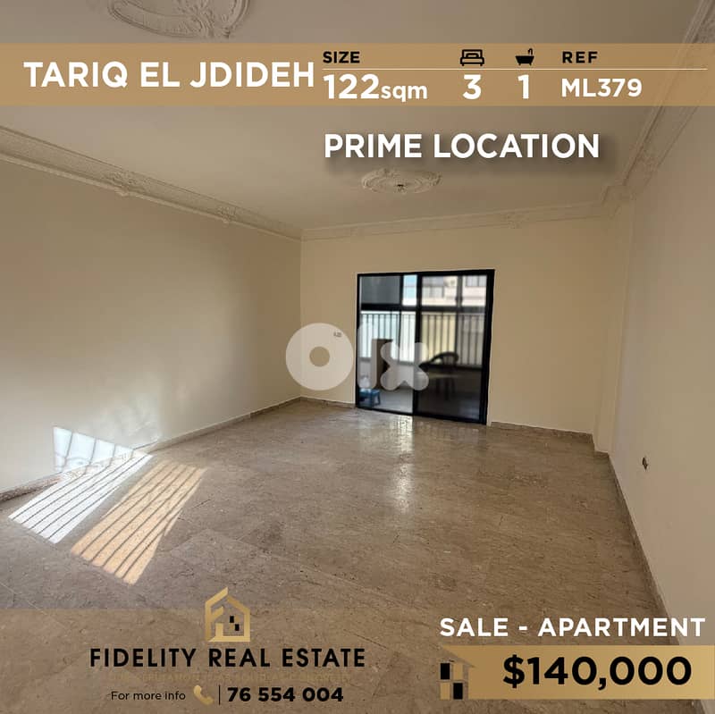 Apartment for sale in Tarik El Jdideh ML379 شقة للبيع  في طريق الجديدة 0