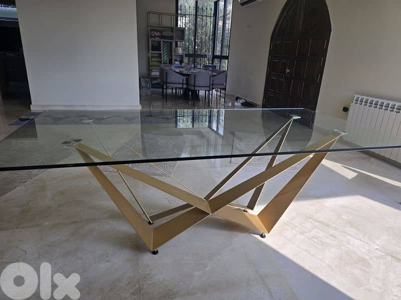 glass dining table without chairs 2
