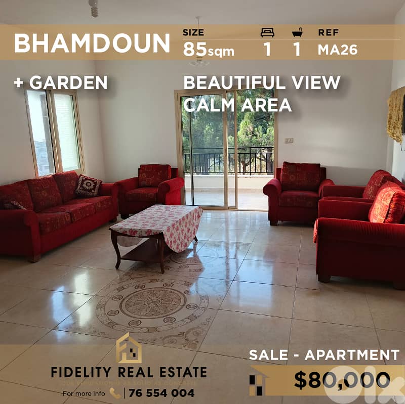 Apartment for sale in Bhamdoun MA26 شقة للبيع في بحمدون 0
