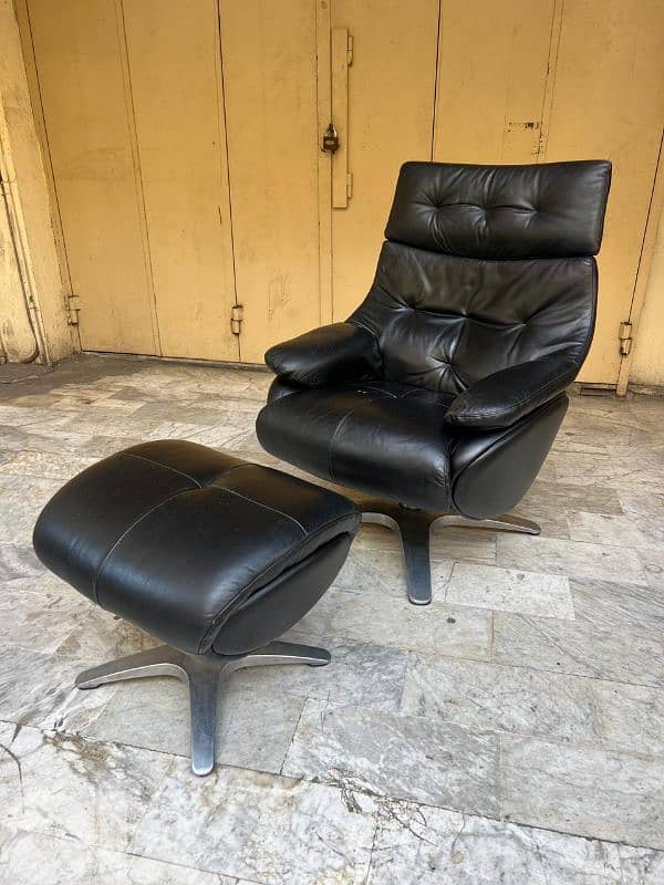 recliner lounge chair leather original italyكرسي متحرك جلد طبيعي 1