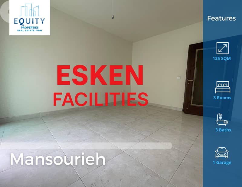 135 SQM Apartment For Sale In Mansourieh شقة للبيع #HH208751 0