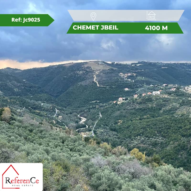 Prime location land in chemet Jbeil أرض موقع متميز في شمات جبيل 0