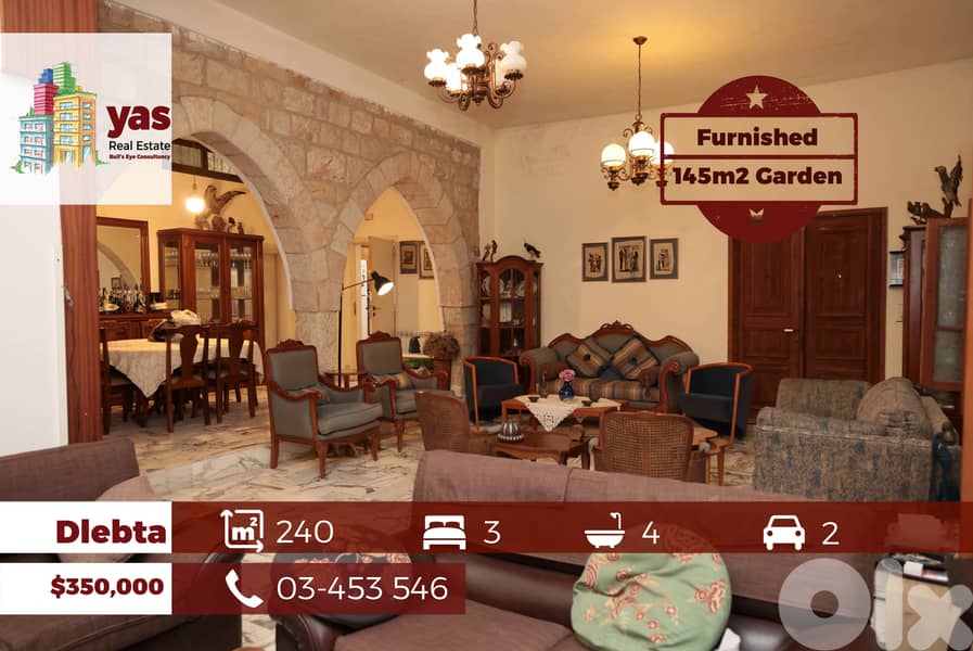 Dlebta 240m2 | 145m2 Terrace/Garden | Furnished Villa | Calm Area |ABA 0