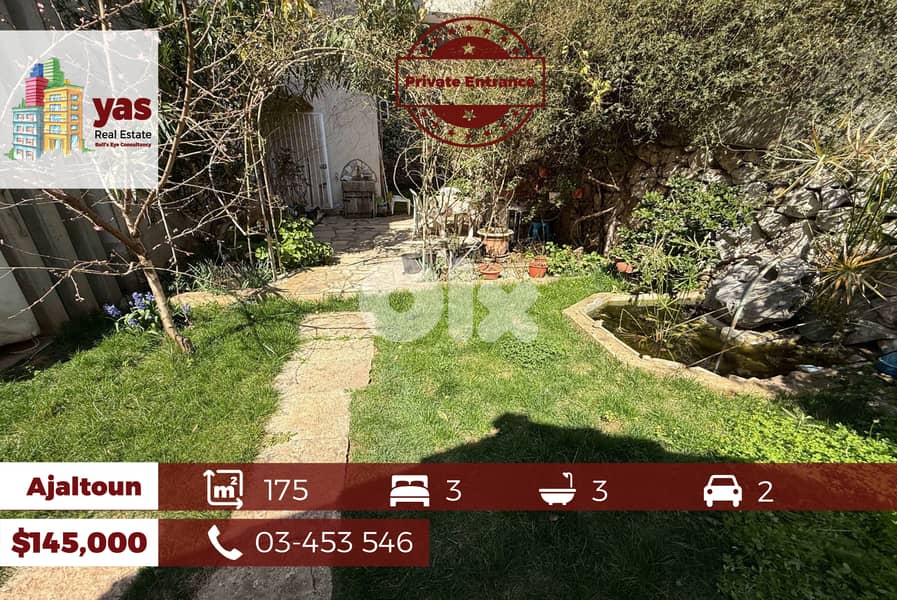 Ajaltoun 175m2 | 80m2 Garden | Well maintained | Private Entrance | BA 0