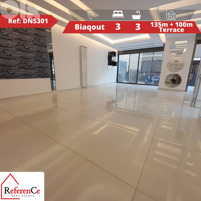 Aparmtnet with terrace in biaqout شقة مع تراس في بياقوت 0