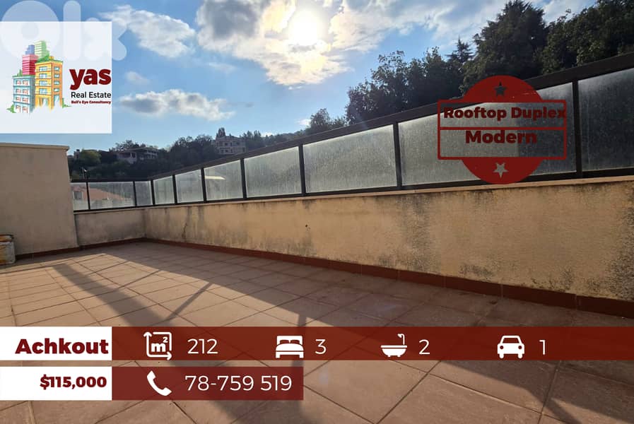 Achkout 106m2 | 106m2 Rooftop | Brand New Duplex | Calm Area | DA 0