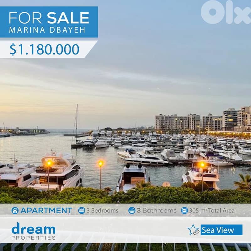 La Marina Dbayeh | Panoramic Sea View Apartment For Sale dba0330dpst 0