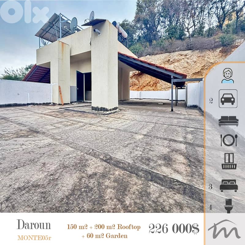 Daroun | One of a Kind 150m² + 200m² Rooftop + 60m² Garden | Brand New 0