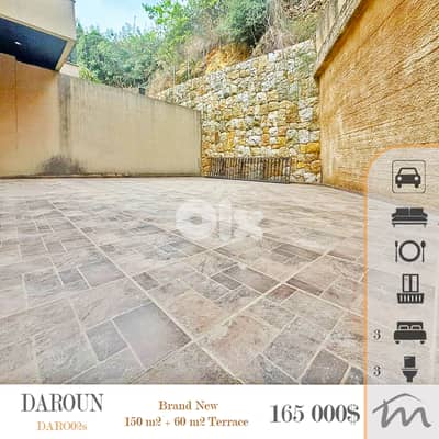 Daroun | Brand New 150m² + 60m² Terrace | Sea & Mountain View