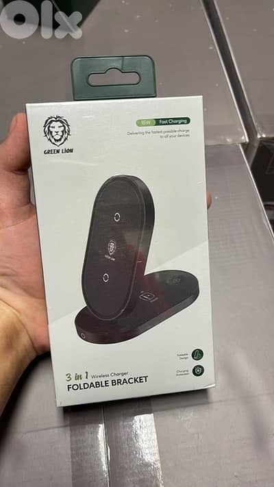 Green lion 3 in 1 wireless charger foldable bracket