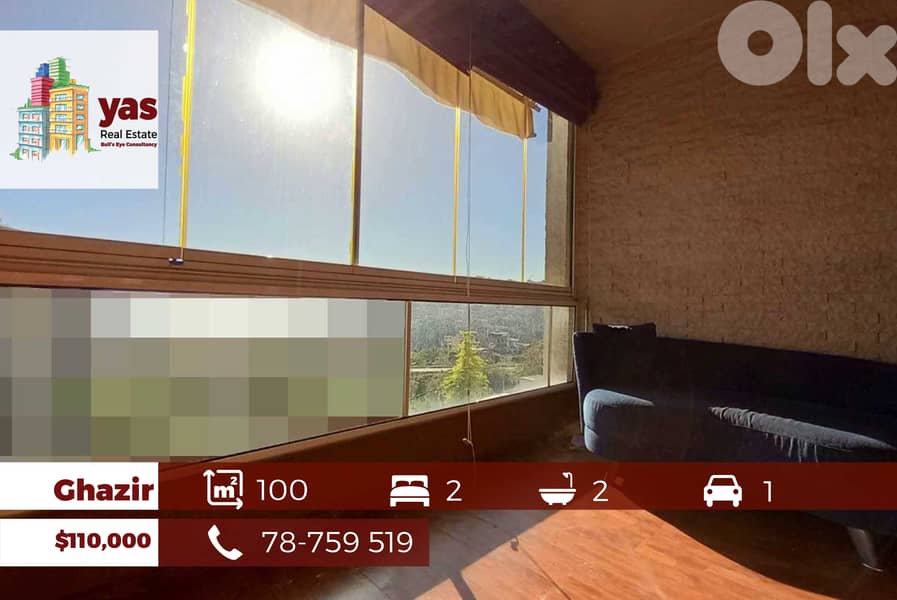 Ghazir 100m2 | Partial View | Well Maintained | Calm Area | IV 0