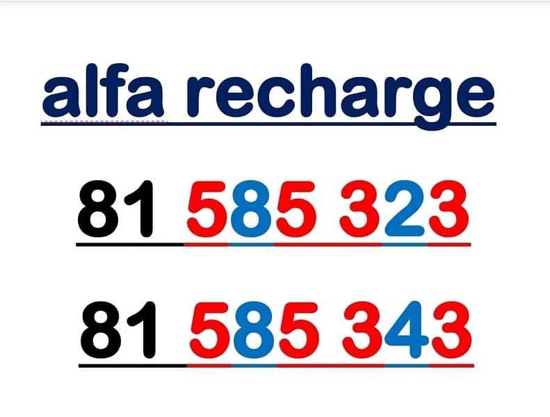 Alfa Couple Numbers 81585323     81585343 0