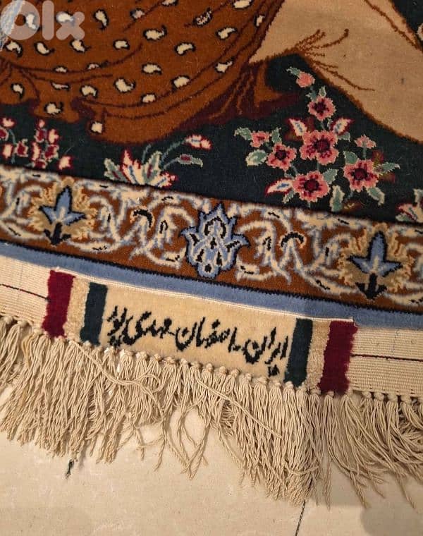 سجادة اصفهان عمر الخيام ناعمة انتيك قديمة سعر لقطة 3