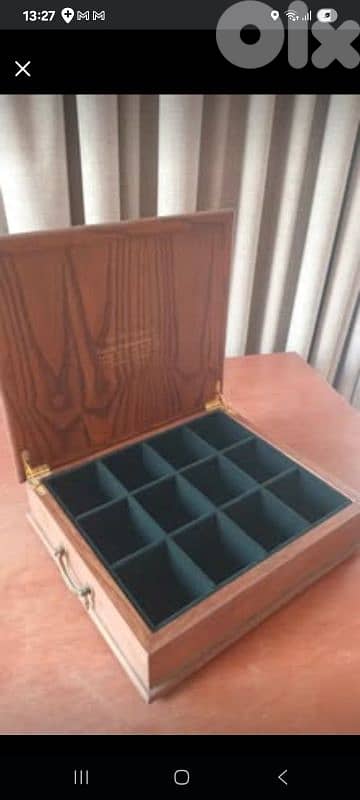 Heavy wood tea bag box. 2
