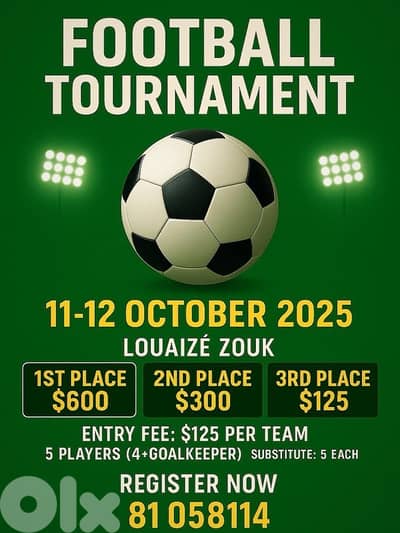 Football tournament (125$ per team | 5player per team)