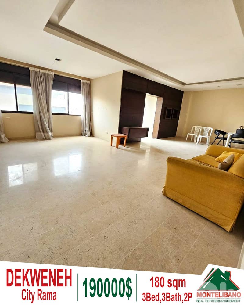 180 sqm Apartment For Sale in Dekweneh (City Rama) with City View 0