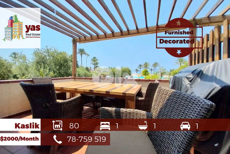 Kaslik/Portemilio 80m2 | Furnished Chalet | Rent | Prime Location | IV 0