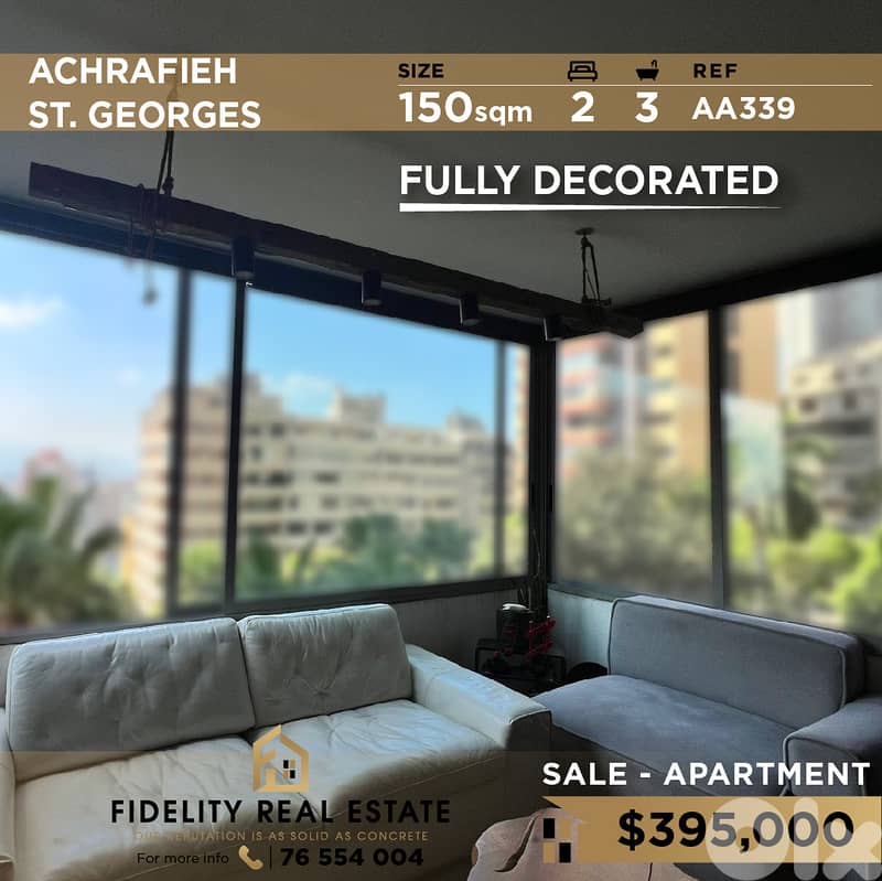 Apartment for sale in Achrafieh AA339 شقة للبيع في الأشرفية 0