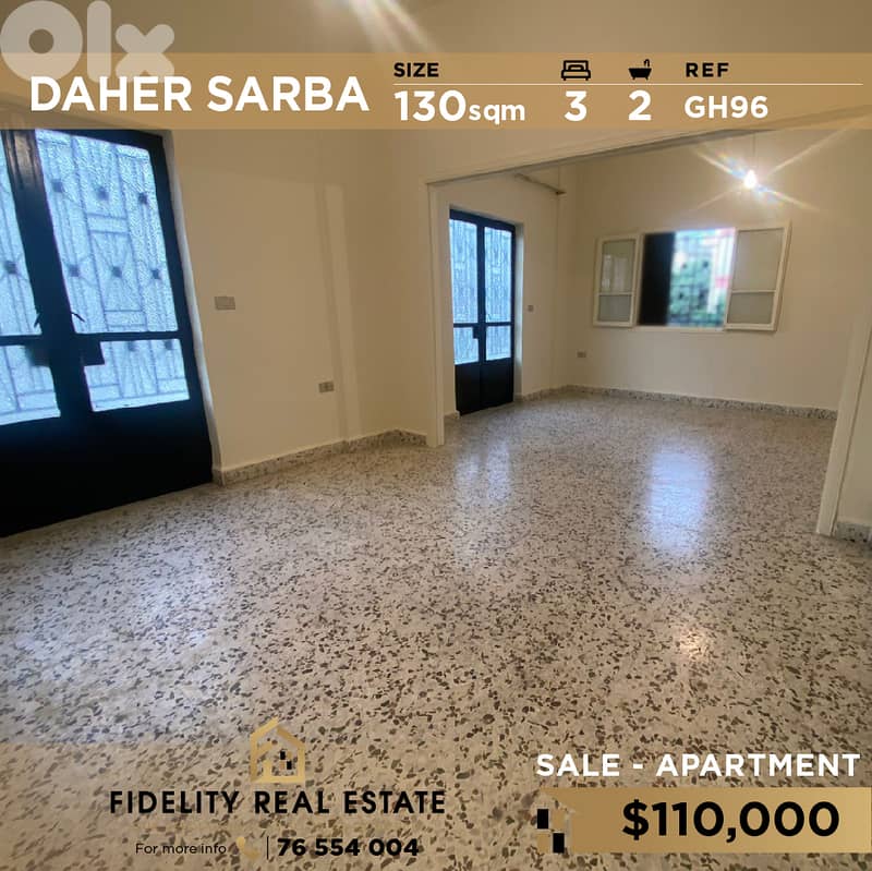 Apartment for sale in Daher Sarba GH96  شقة  للبيع في ضهر صربا 0