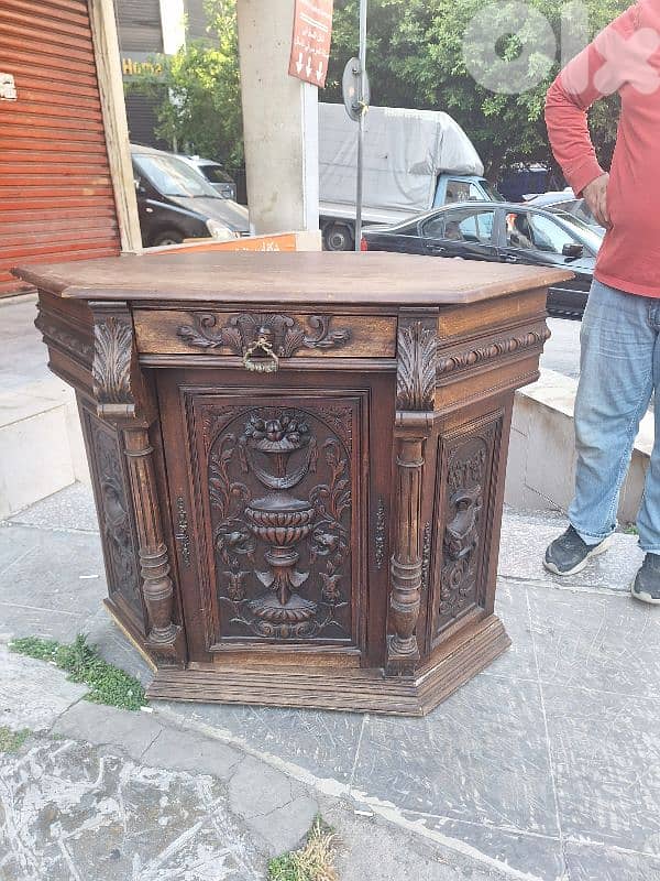 باهو زاوية انتيك خشب سنديان فرنسي رائع جدا 0