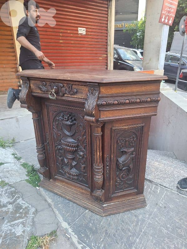 باهو زاوية انتيك خشب سنديان فرنسي رائع جدا 1