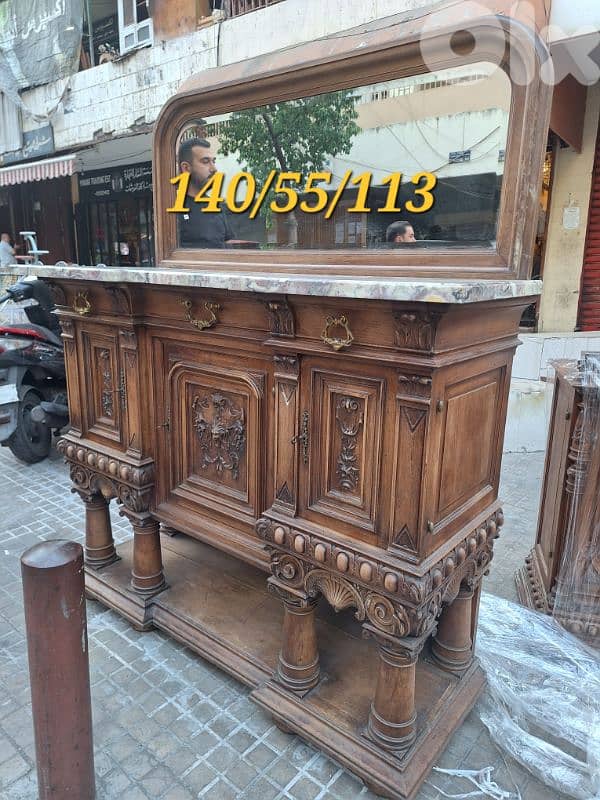 كونسول ديسر فرنسي انتيك خشب جوز شغل فني من الروائع 1