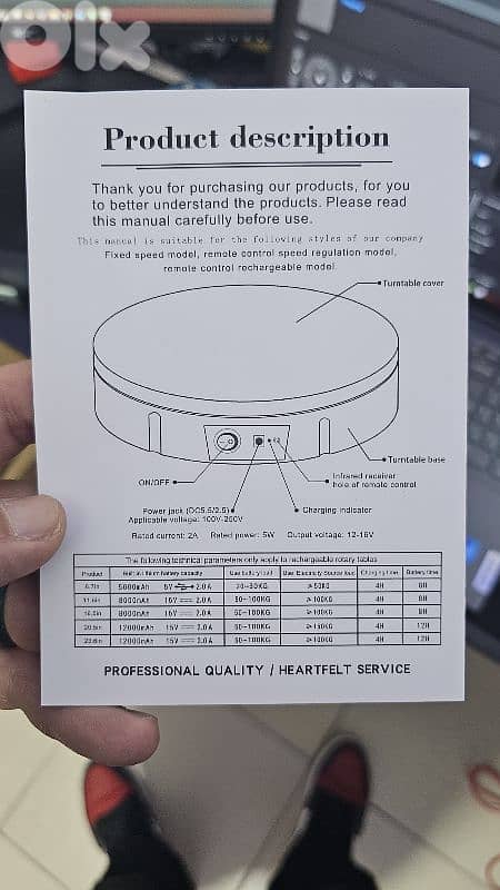 electric turntable 60 cm with remote 4