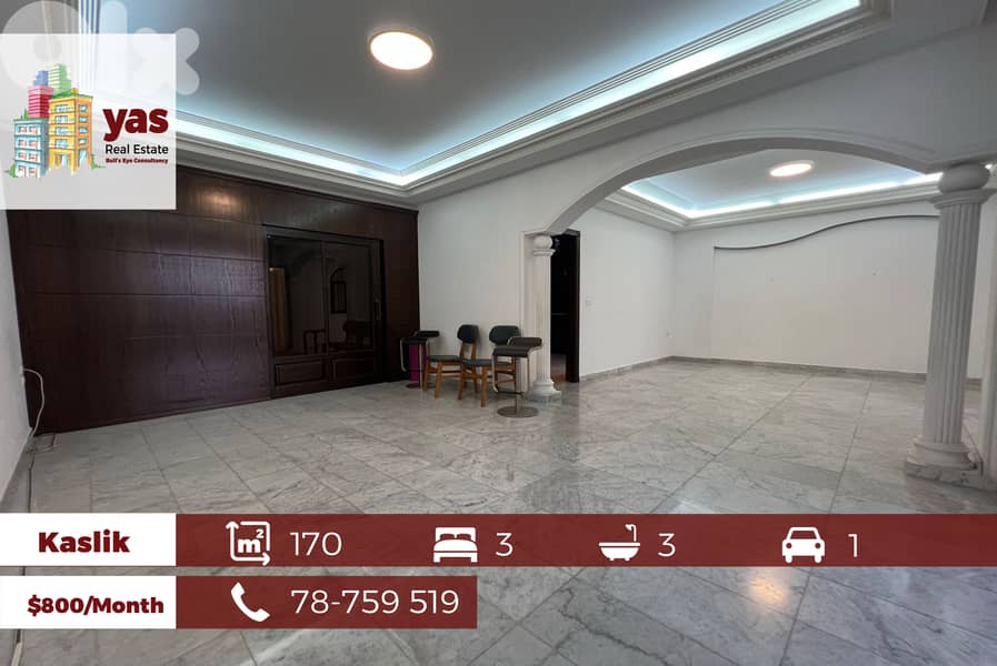 Kaslik 170m2 | Rent | Prime Location | Modern Architecture | EH | 0