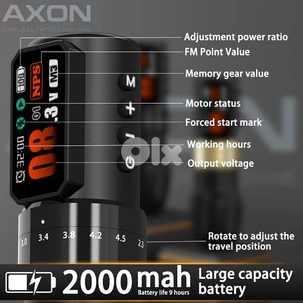 AXON wireless adjustable tattoo pen 6