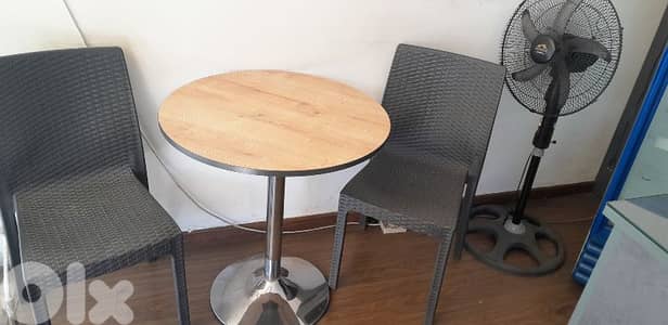 4 tables and 8 chairs + Grill & Fryer