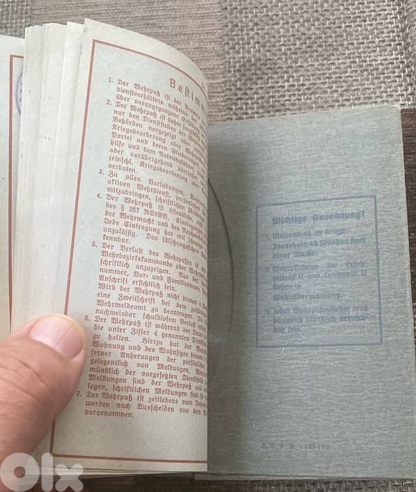 الهوية العسكرية لجندي نازي الماني سنة١٩٤٠ Nazi wehrpass 6